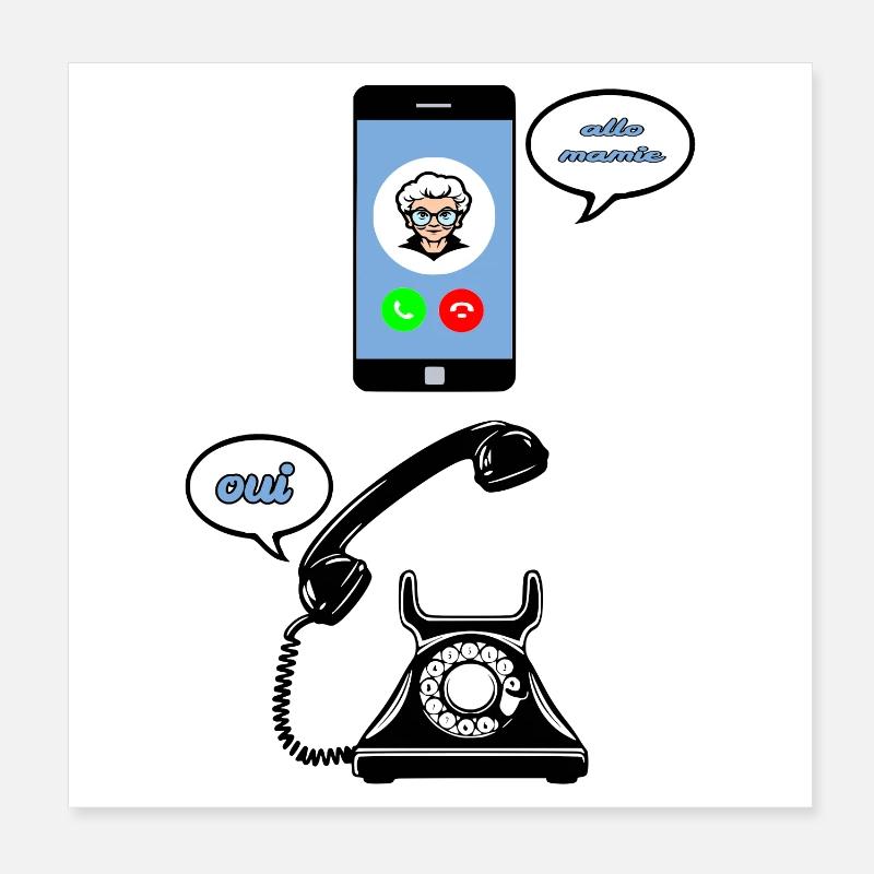 Hallo Oma Poster 20x20 cm