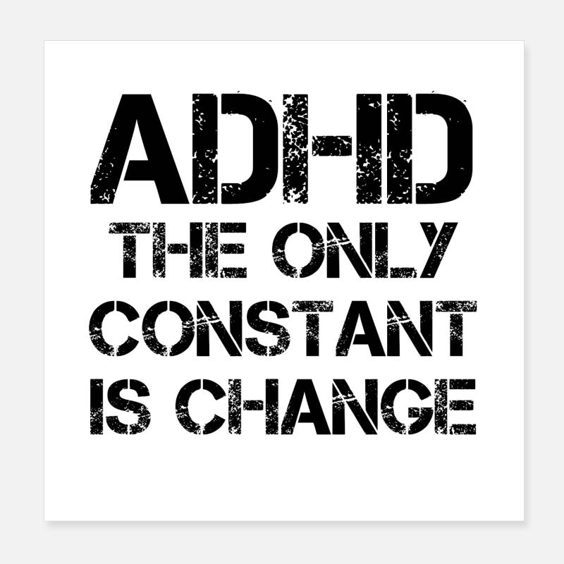 ADHS - Poster 20x20 cm - Weiß