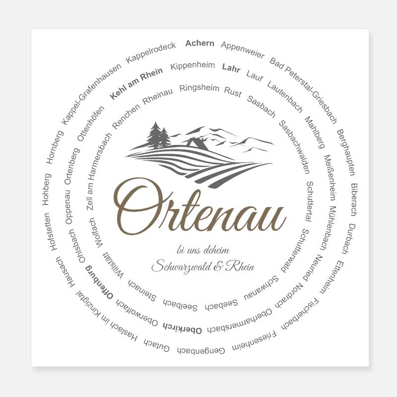 Ortenau - bi uns deheim - 51 Städte und Gemeinden Poster 20x20 cm