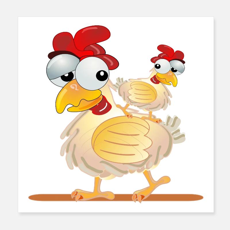 CHICKENS COSTUMES COUPLES Poster 8" x 8" (20x20 cm)