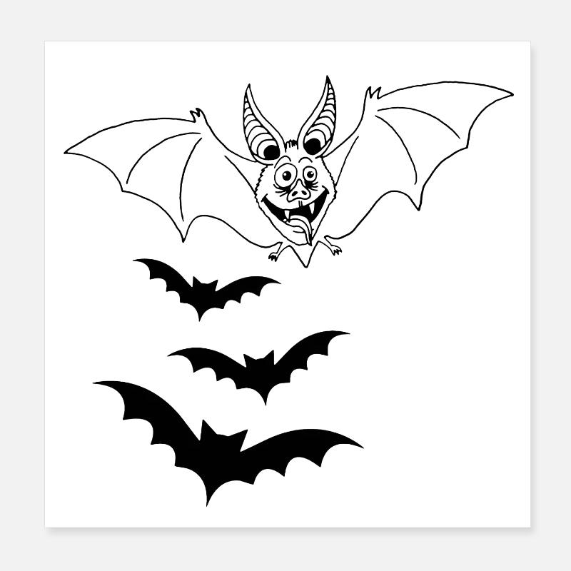 Vampire Bat Poster 8" x 8" (20x20 cm)