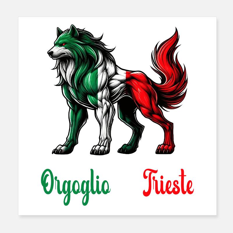 Drapeau de la fierté de Trieste (Italie) Poster 20 x 20 cm