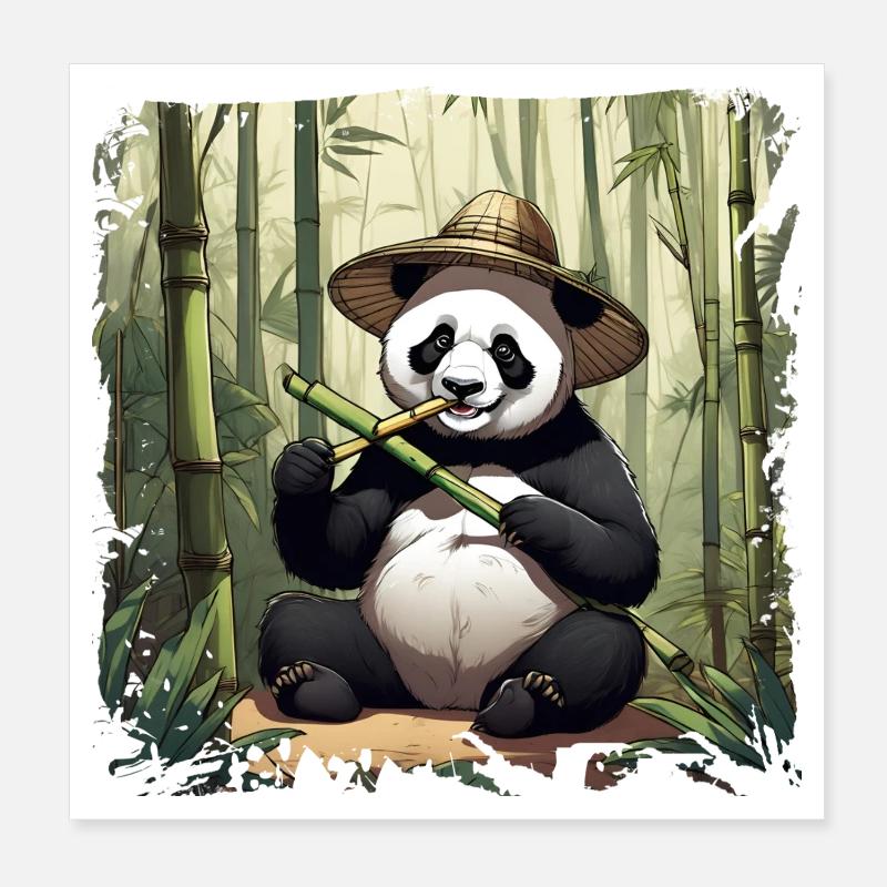 Panda eating! Poster 8" x 8" (20x20 cm)