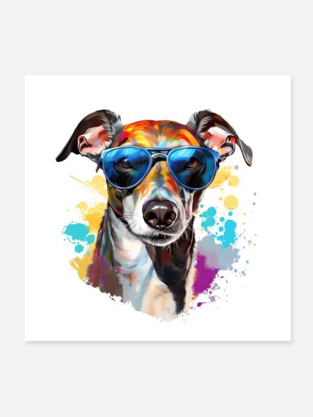 Wind chime with sunglasses - Poster 8" x 8" (20x20 cm) - white - Front