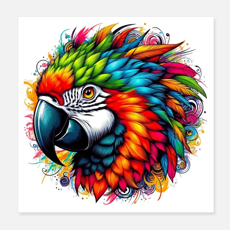 Papagei Poster 20x20 cm