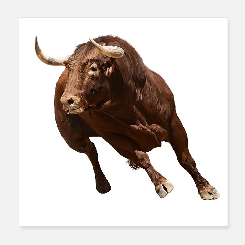 Bull Poster 8" x 8" (20x20 cm)