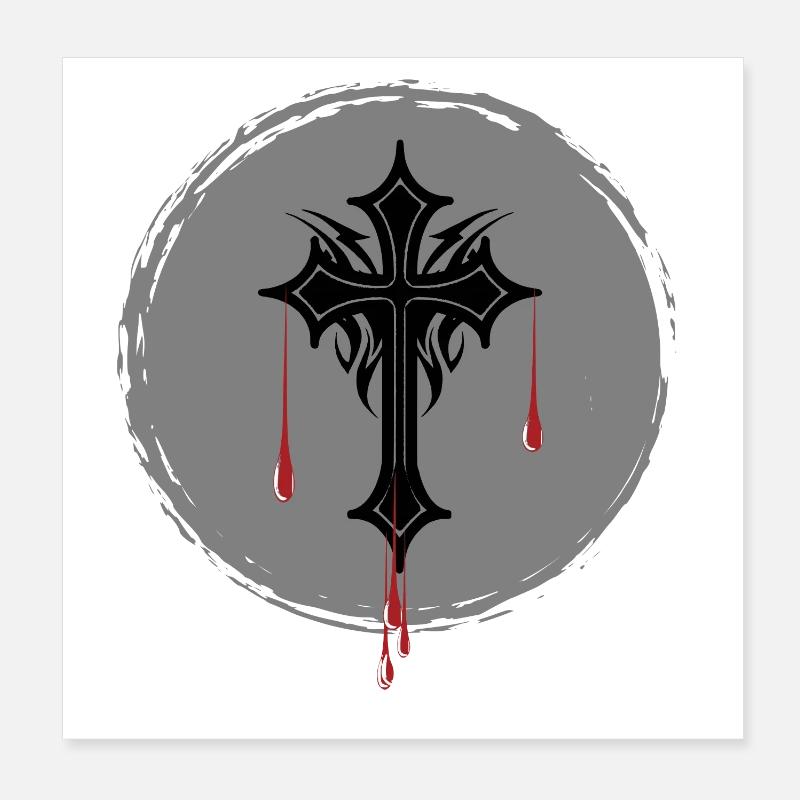 Croix gothique Poster 20 x 20 cm