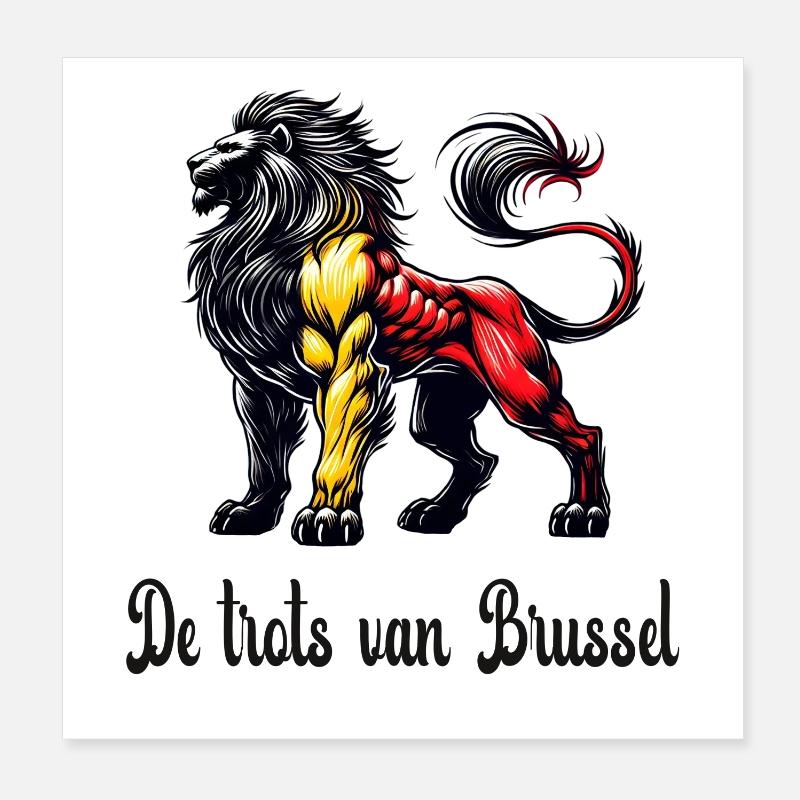 Motif du drapeau lion de Bruxelles Poster 20 x 20 cm