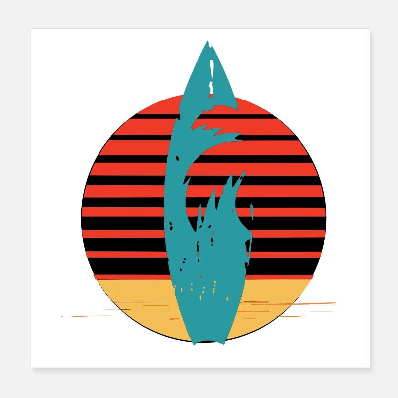 Surfen Poster 20x20 cm