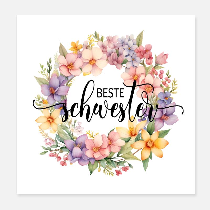 Best sister! Customizable design Poster 8" x 8" (20x20 cm)