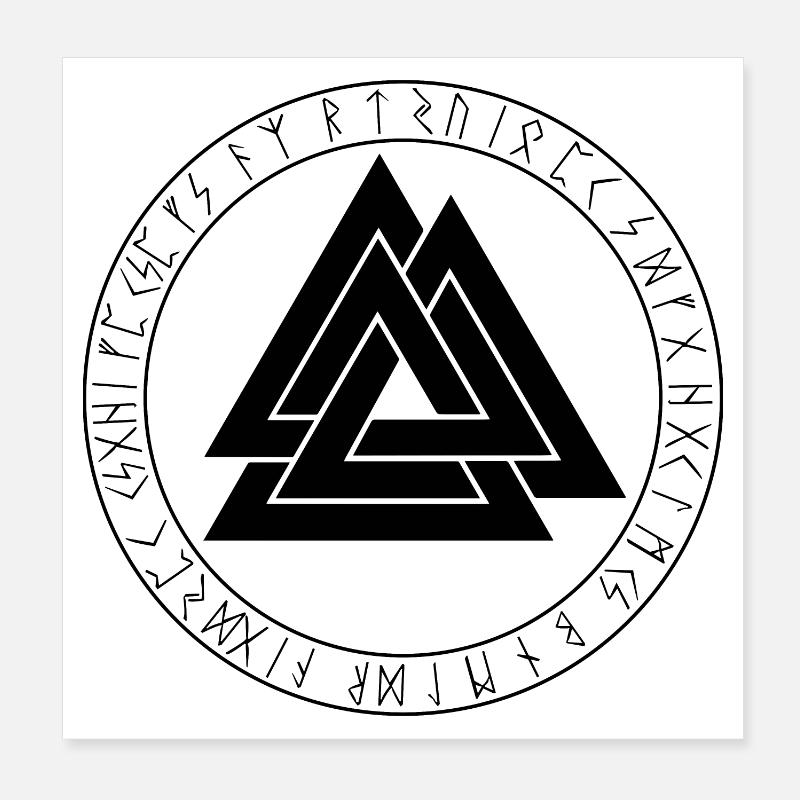 Valknut symbole viking Poster 20 x 20 cm