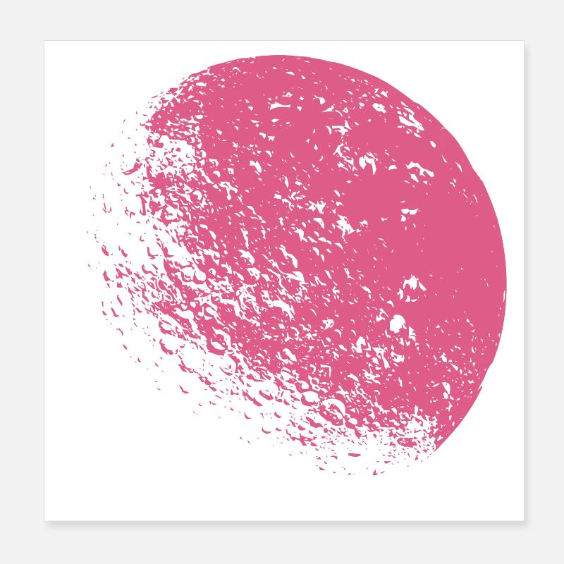 Lune rose Poster 20 x 20 cm