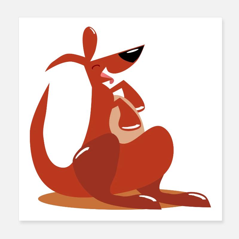 Kangaroos Australia Poster 8" x 8" (20x20 cm)