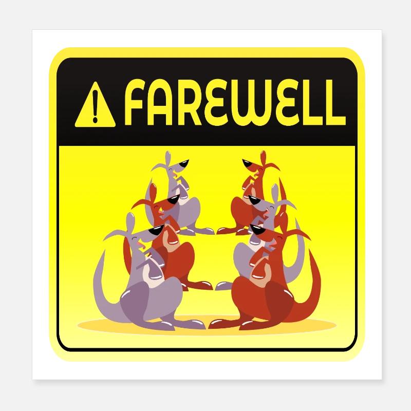 GROUPE D’ÉQUIPE D’ADIEU Poster 20 x 20 cm