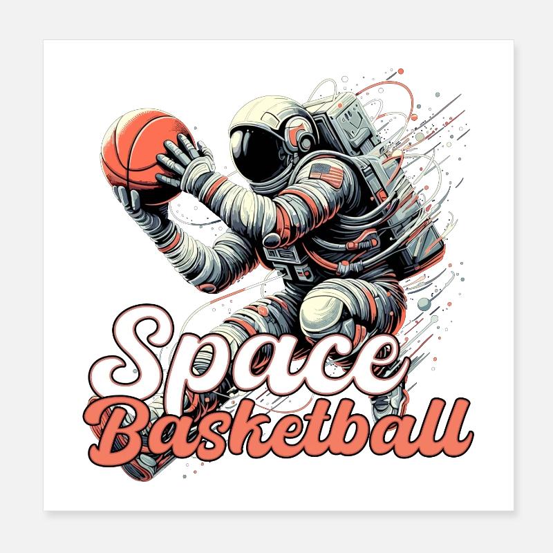 Cadeau d’astronaute de basket-ball de l’espace Poster 20 x 20 cm