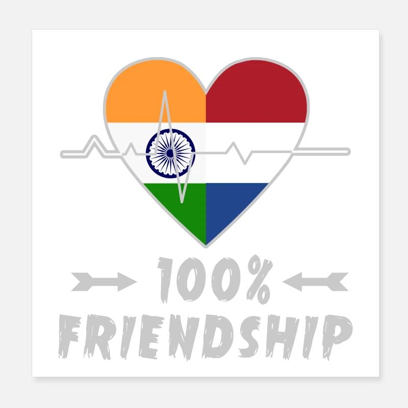 L'Inde et les Pays-Bas : amitié à 100 % Poster 20 x 20 cm