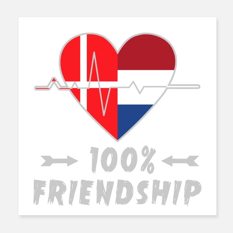 Le Danemark et les Pays-Bas : amitié à 100 % Poster 20 x 20 cm