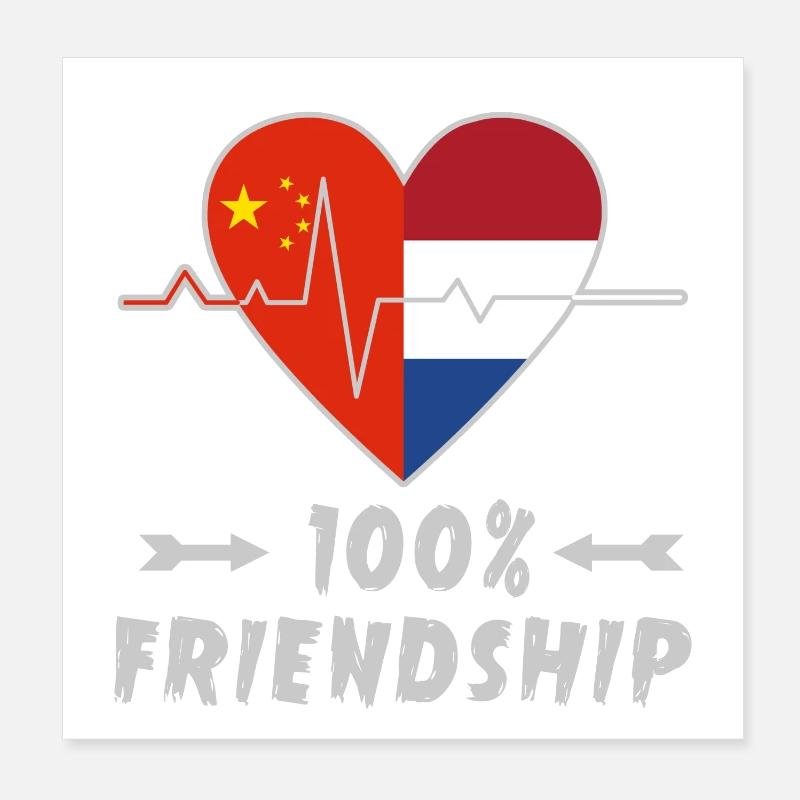 La Chine et les Pays-Bas : amitié à 100 % Poster 20 x 20 cm