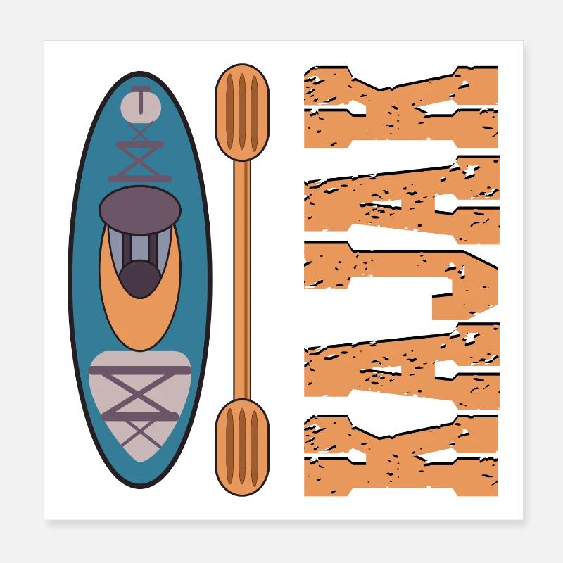 KAJAK PADDELBOOT Poster 20x20 cm