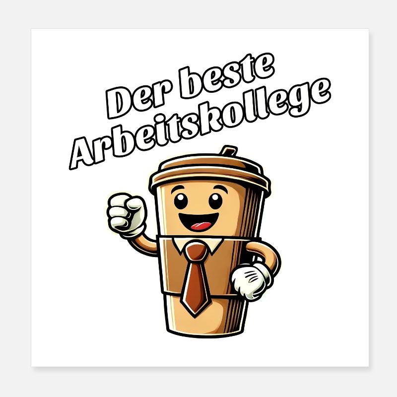 Bester Arbeitskollege - Poster 20x20 cm - Weiß