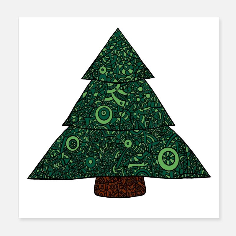 Mandala Christmas Tree Poster 8" x 8" (20x20 cm)