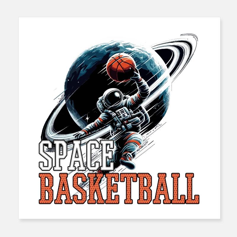 Cadeau d’astronaute de basket-ball de l’espace Poster 20 x 20 cm
