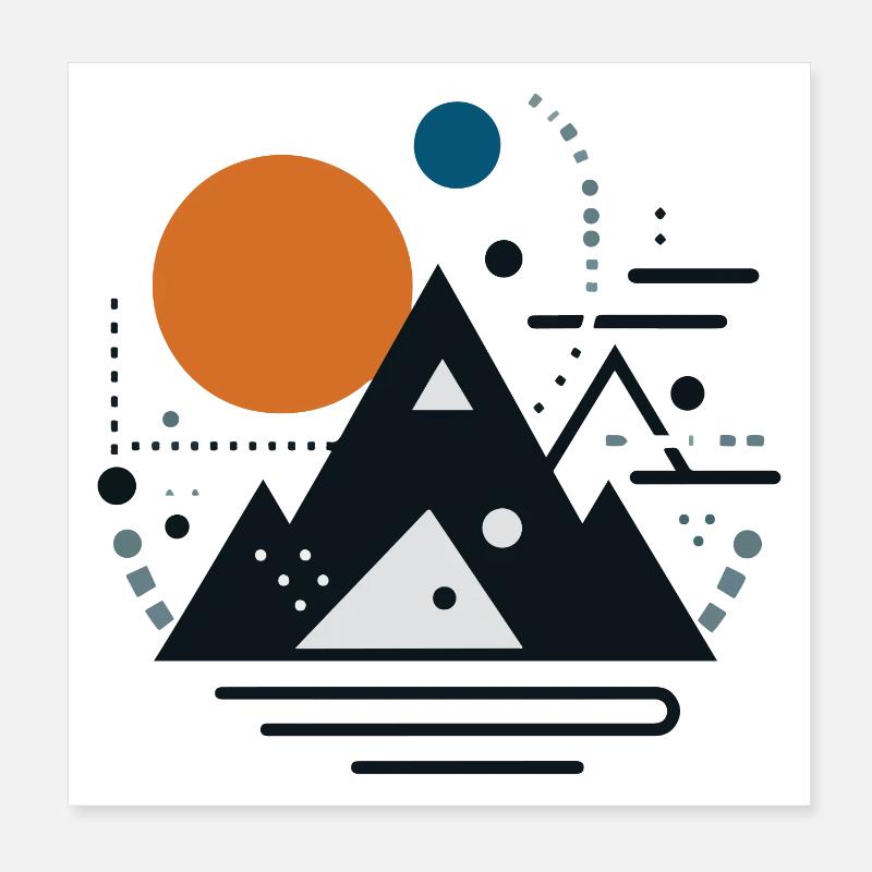 Montagnes Poster 20 x 20 cm