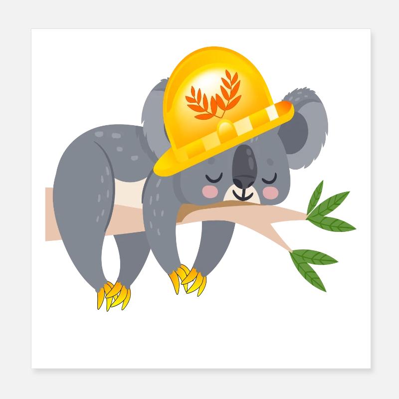 HANDWERKER KOALA BÄR Poster 20x20 cm