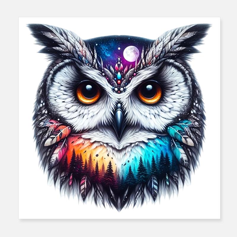 Eule Poster 20x20 cm
