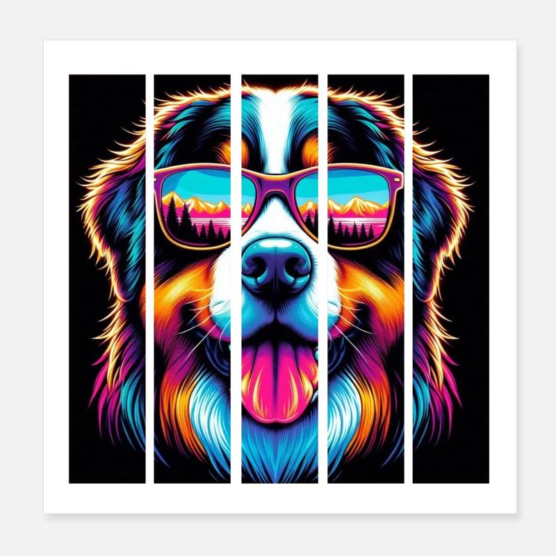 Berner Sennenhund Poster 20x20 cm