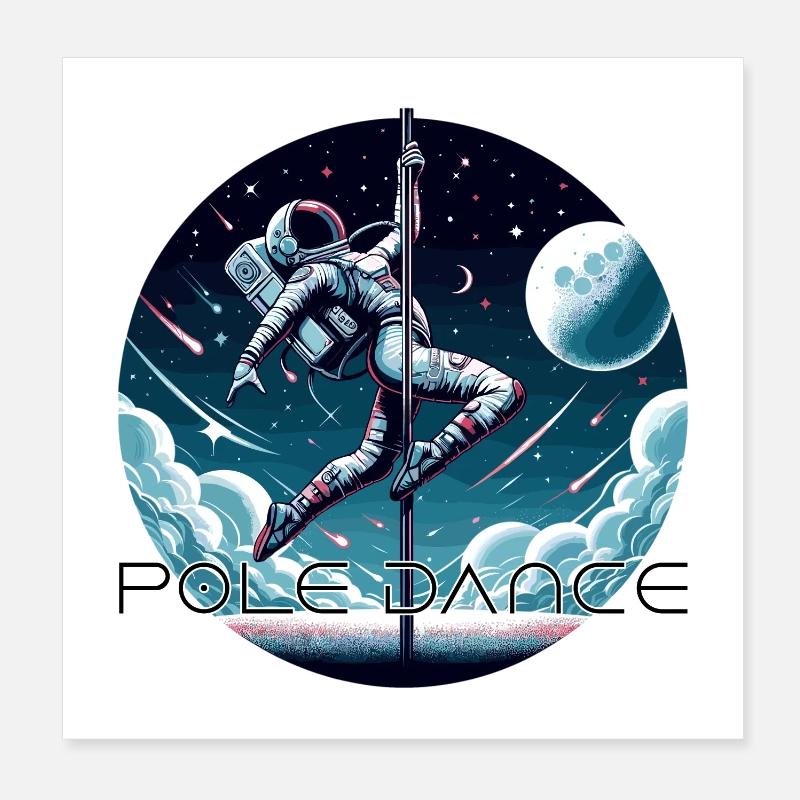 Pole dance astronaute Pole Dance cadeau Poster 20 x 20 cm