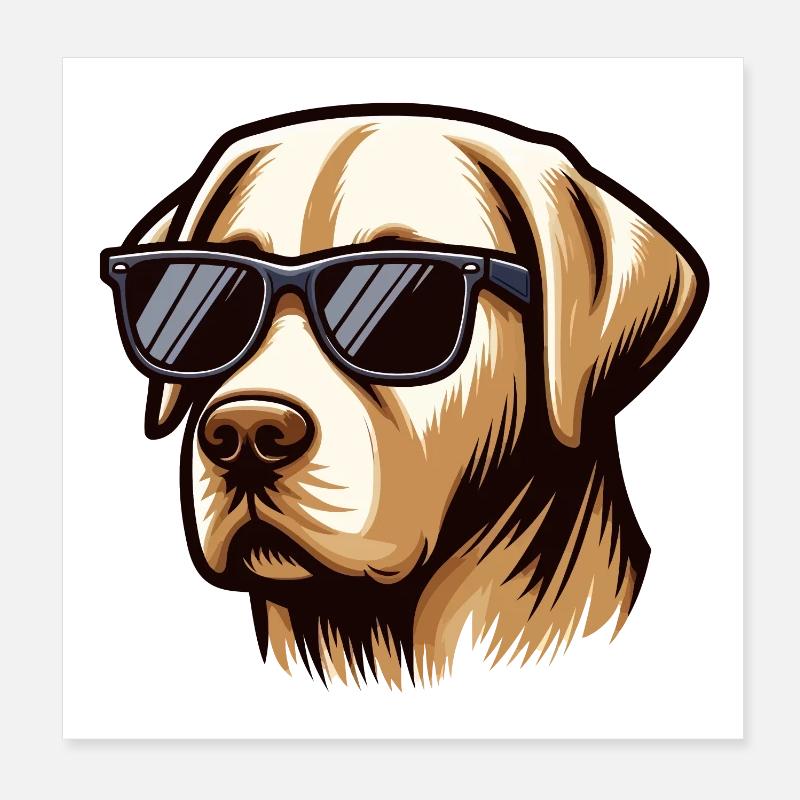 Cooler Labrador Hundekopf Poster 20x20 cm