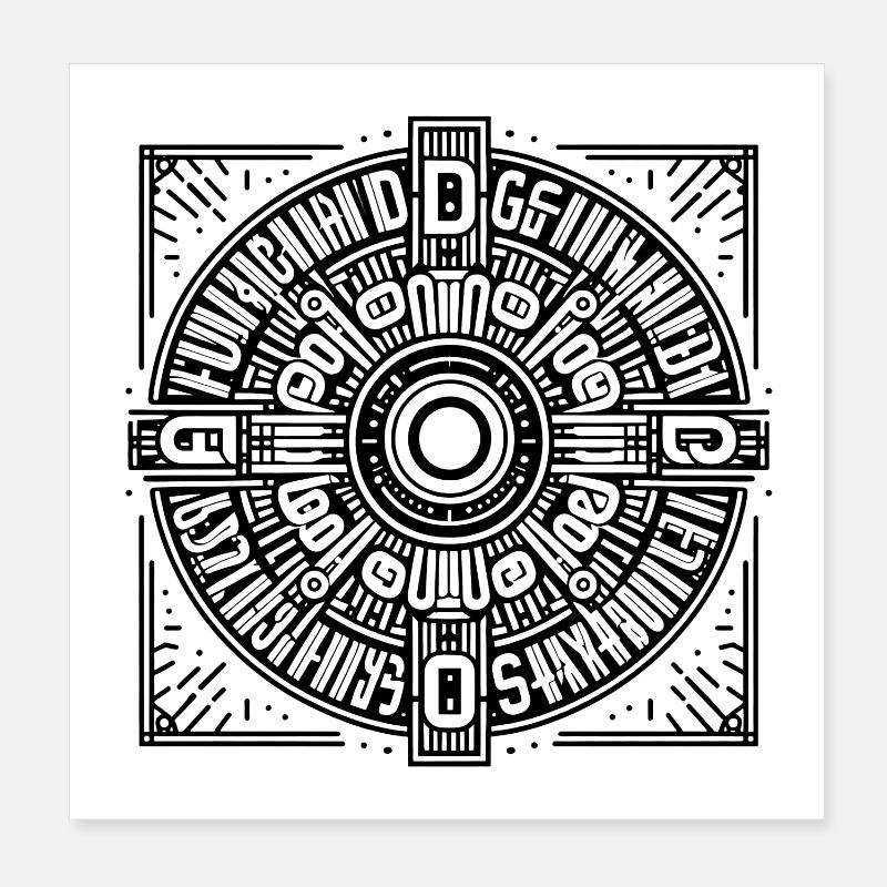 Motif de conception Ki | cercle indéfini Poster 20 x 20 cm