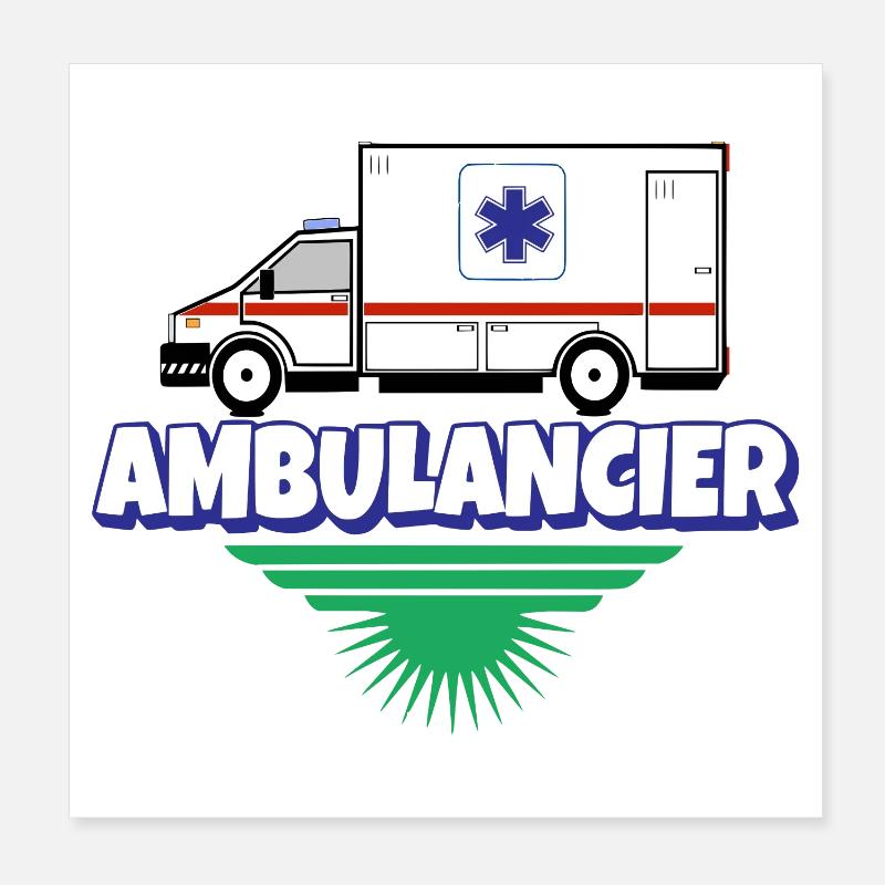 Ambulancier Poster 20 x 20 cm
