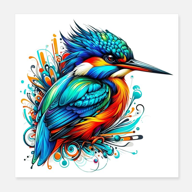 Eisvogel Poster 20x20 cm
