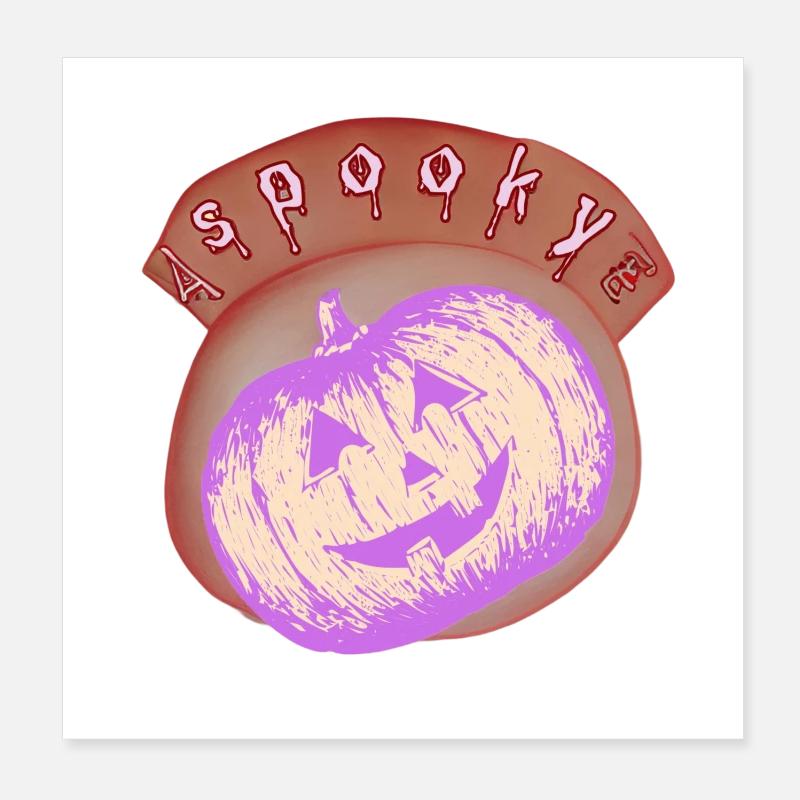 Lilac Halloween Bright Pumpkin Poster 8" x 8" (20x20 cm)