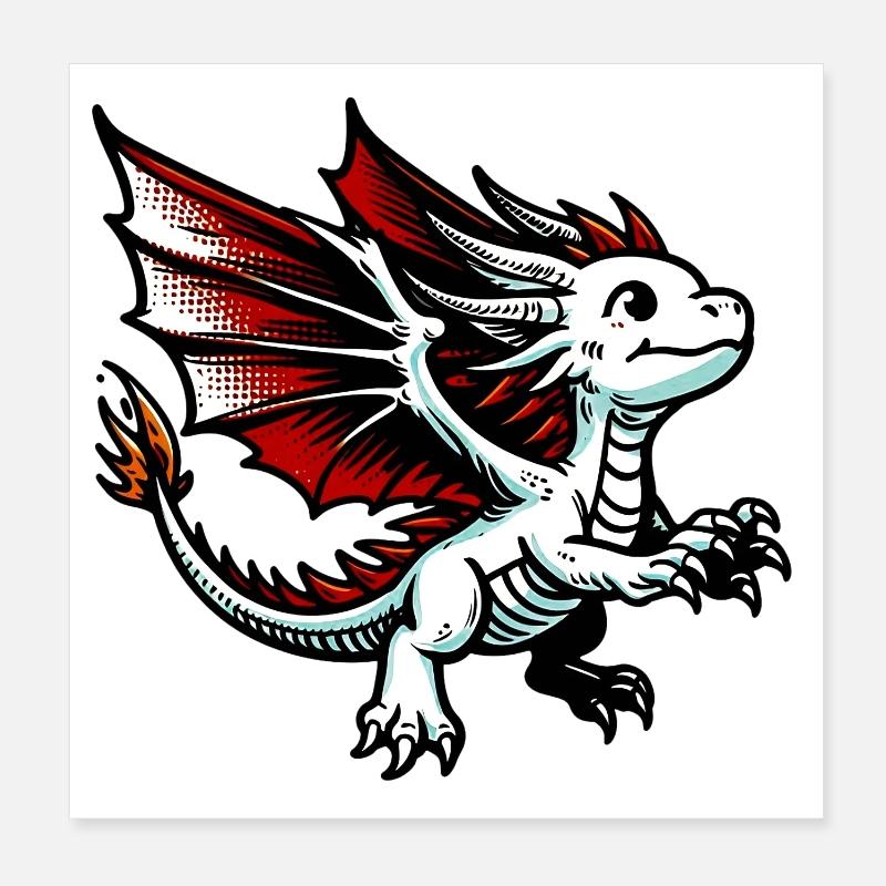 Drache Poster 20x20 cm