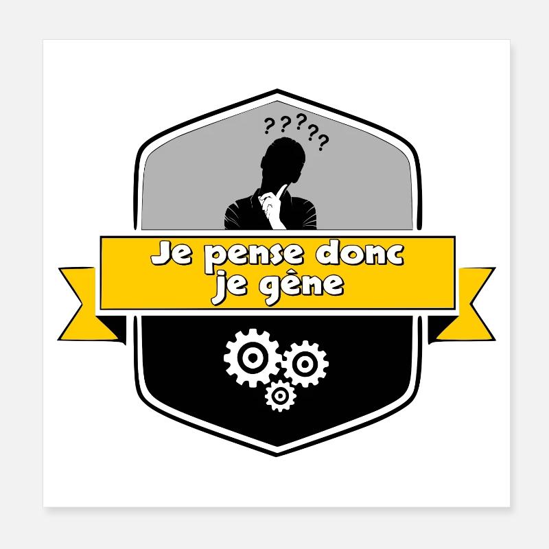 Je pense Poster 20 x 20 cm