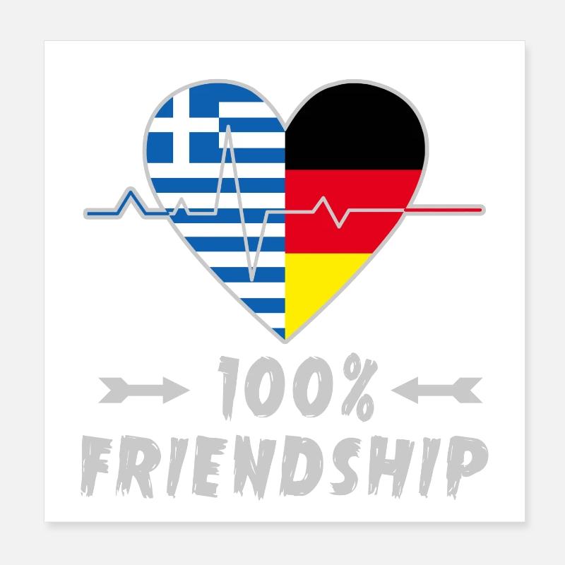 Greece and Germany 100% friendship Poster 8" x 8" (20x20 cm)