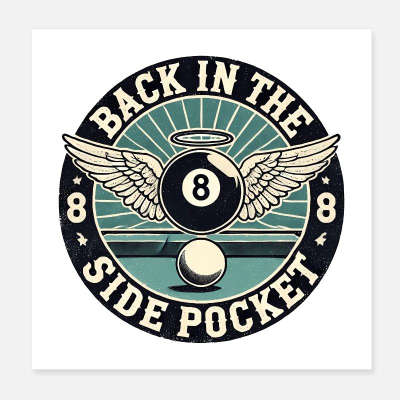 Retour dans la poche latérale - billard Poster 20 x 20 cm