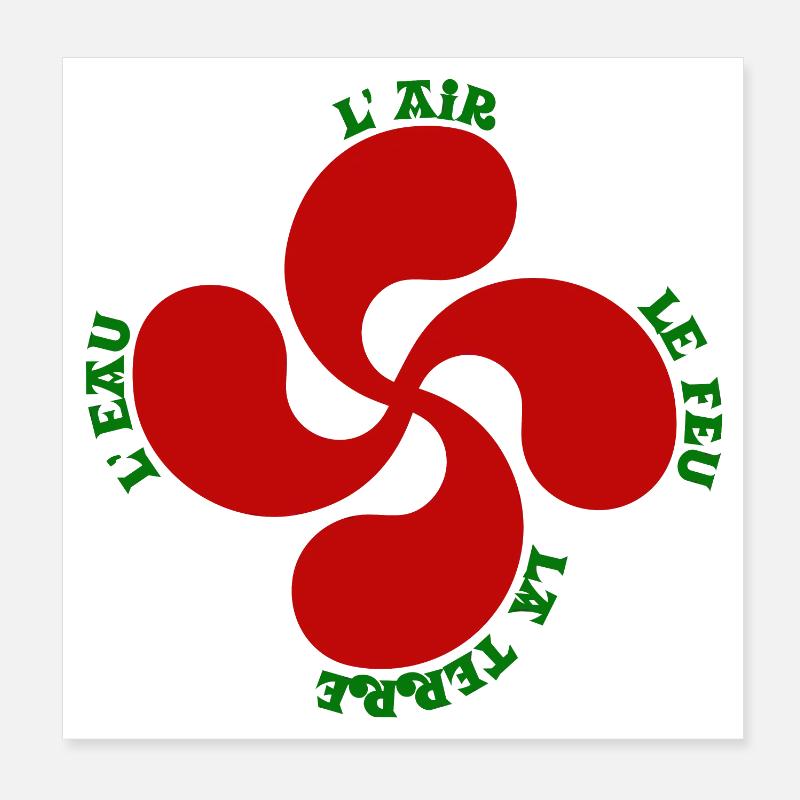 Lauburu rouge - croix basque et signification Poster 20 x 20 cm