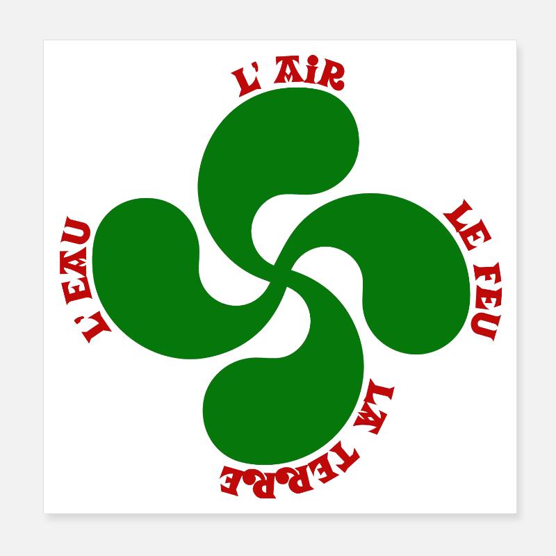 Lauburu verte - croix basque et signification Poster 20 x 20 cm