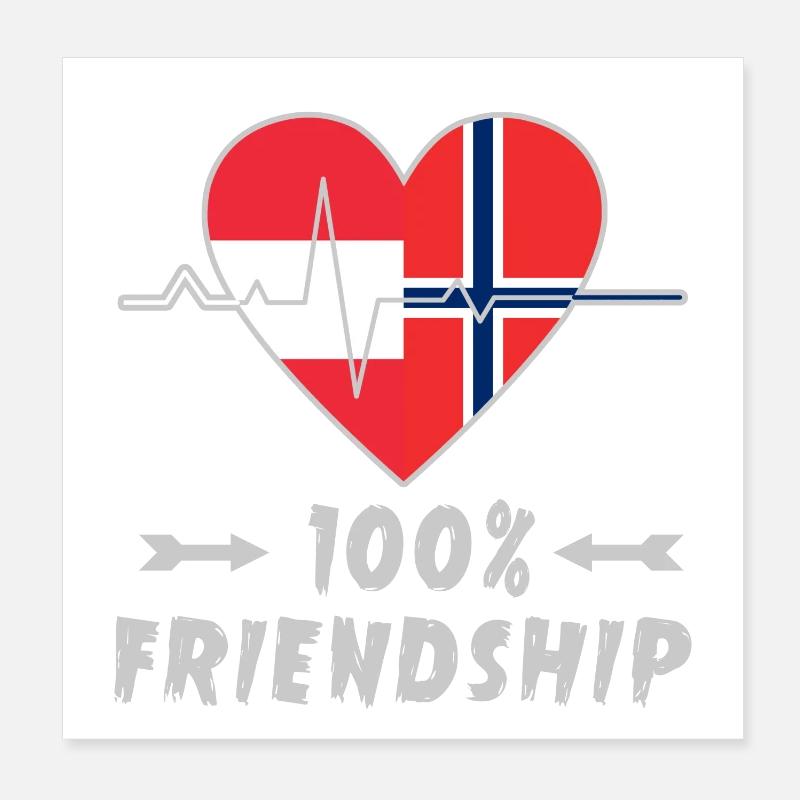 Austria and Norway 100% friendship Poster 8" x 8" (20x20 cm)