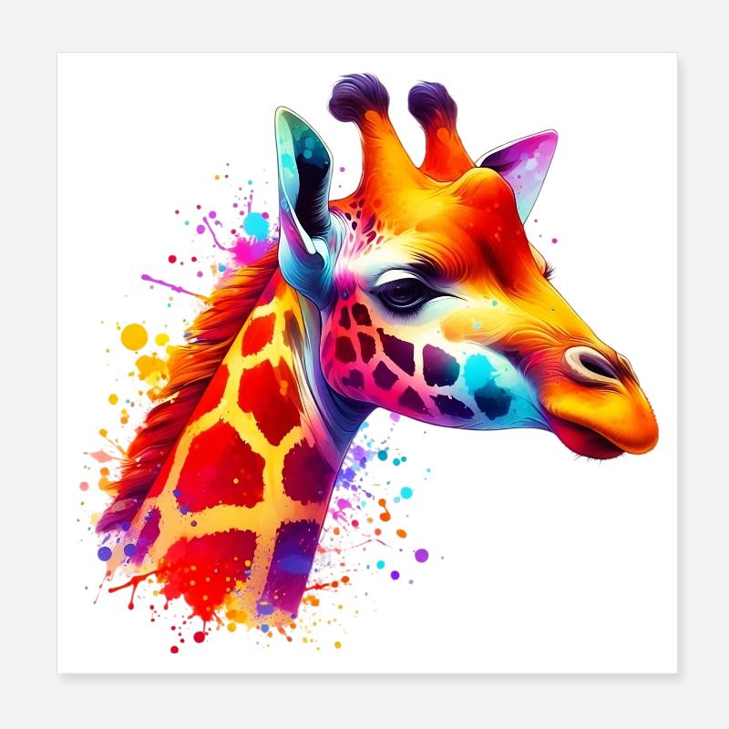 Giraffe Poster 20x20 cm