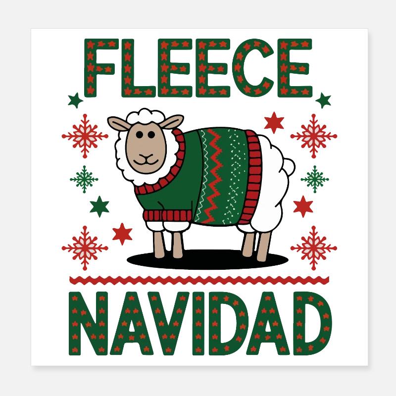 Festive Sheep Christmas Sweater Design Poster 8" x 8" (20x20 cm)
