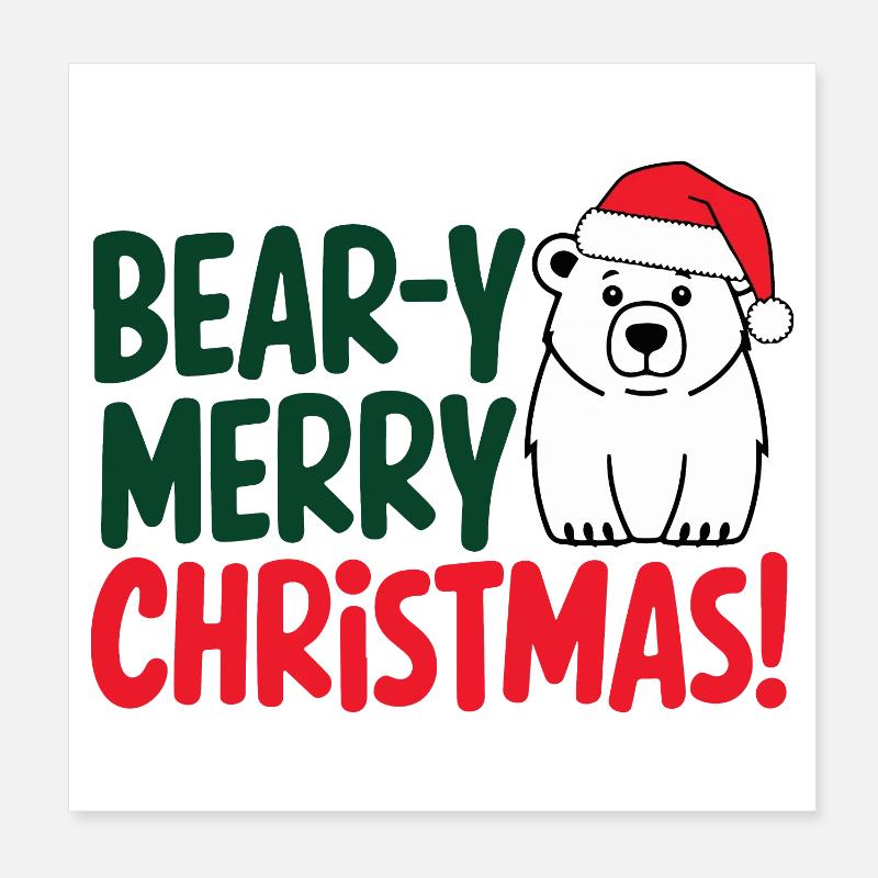 Conception de Noël Ours Festif Poster 20 x 20 cm