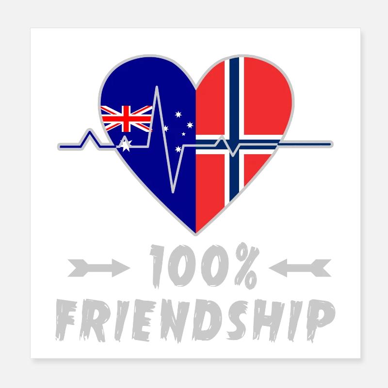 Australia and Norway 100% friendship Poster 8" x 8" (20x20 cm)
