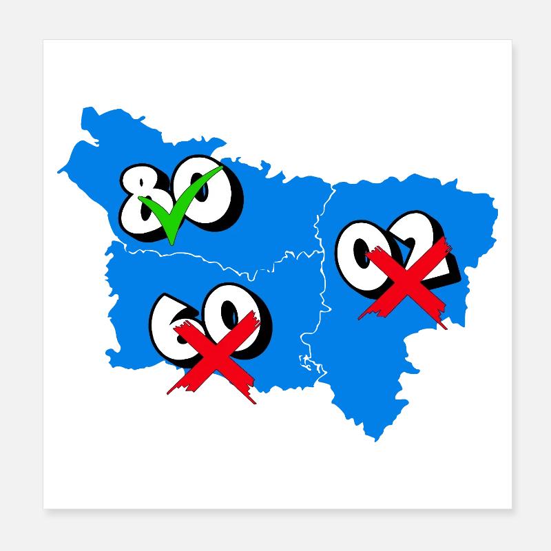 Picardy Region Poster 8" x 8" (20x20 cm)