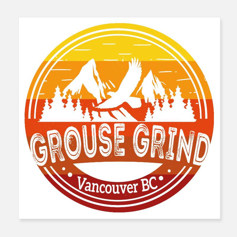 Grouse Grind Vancouver BC Canada Sentier de randonnée Moun Poster 20 x 20 cm