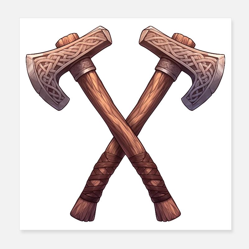 Haches Viking Poster 20 x 20 cm